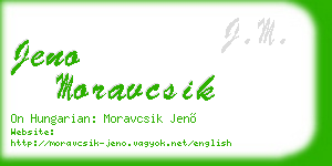 jeno moravcsik business card